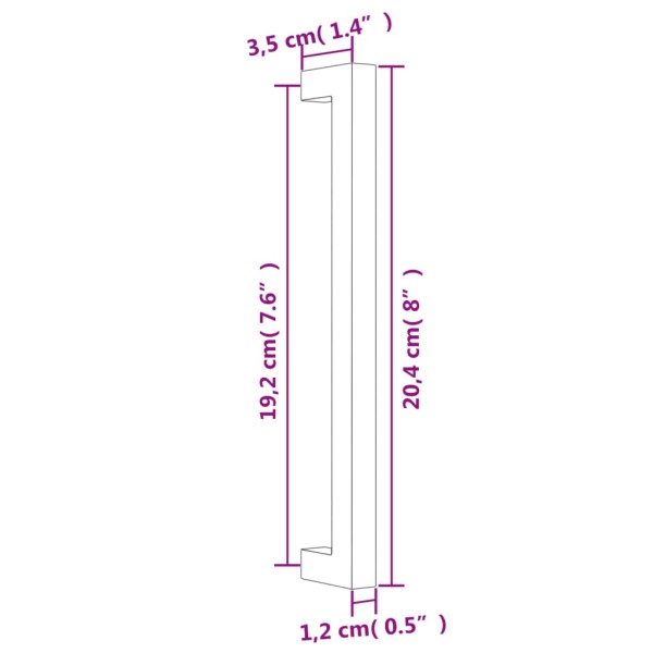 Tiradores para armarios 10 uds acero inoxidable bronce 192 mm
