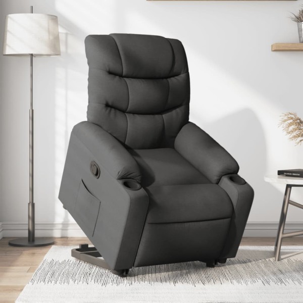 Sillón reclinable elevable de tela gris oscuro Sillón reclinable elevable de tela gris oscuro