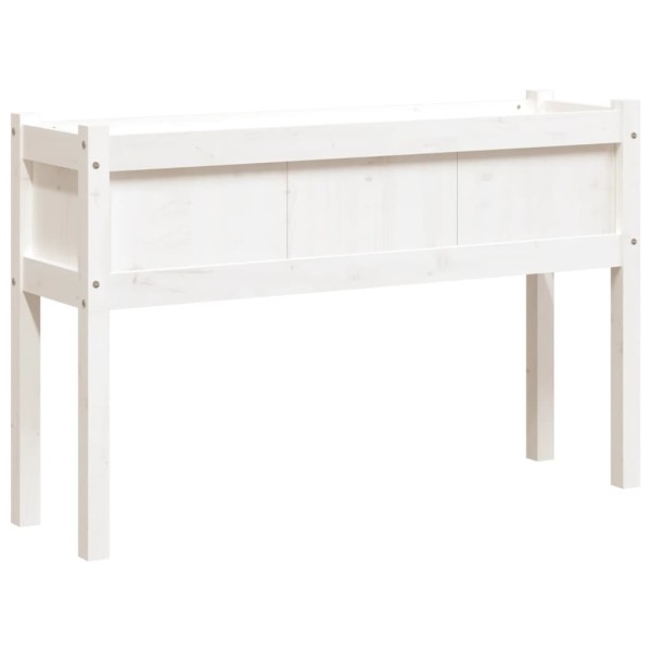 Jardineras exterior con patas 2 uds madera maciza pino blanco Jardineras exterior con patas 2 uds madera maciza pino blanco