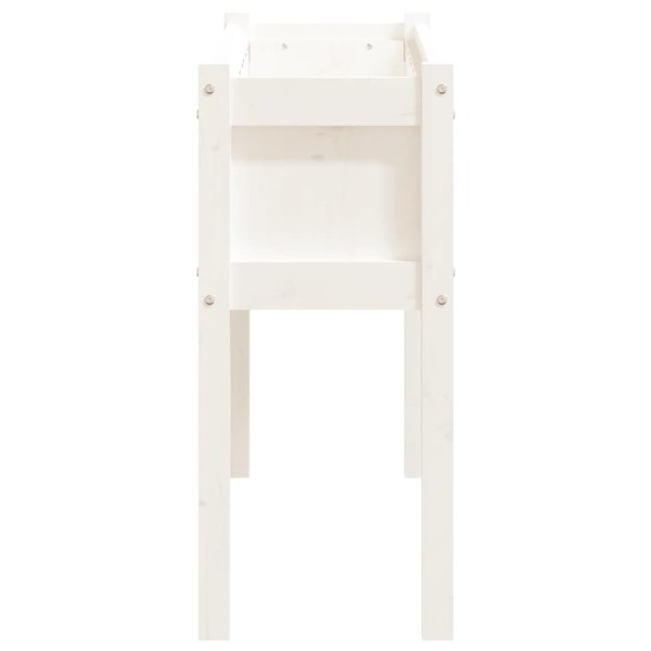 Jardineras exterior con patas 2 uds madera maciza pino blanco Jardineras exterior con patas 2 uds madera maciza pino blanco