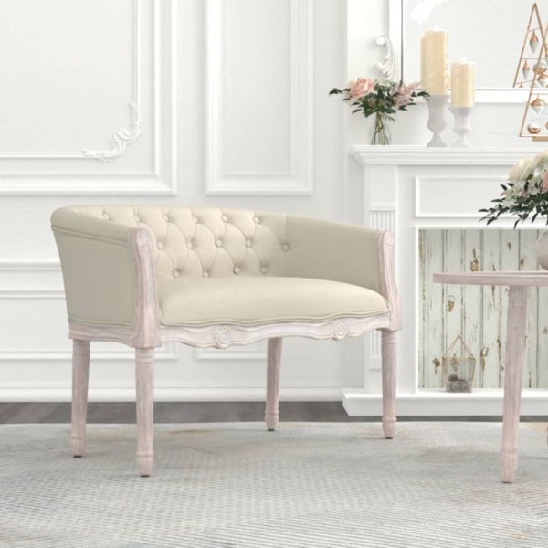 Banco de lino beige 98x56x69 cm Banco de lino beige 98x56x69 cm