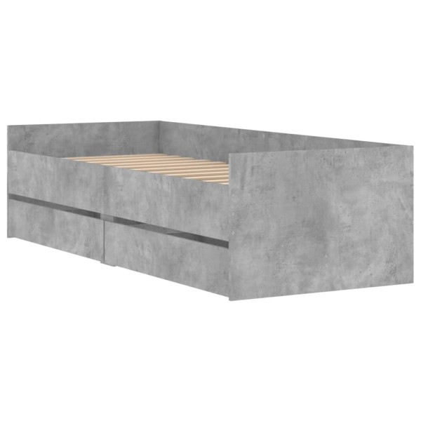 Estructura de cama con cajones gris hormigón 100x200 cm Estructura de cama con cajones gris hormigón 100x200 cm