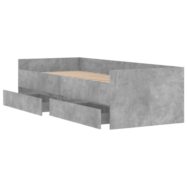 Estructura de cama con cajones gris hormigón 100x200 cm Estructura de cama con cajones gris hormigón 100x200 cm