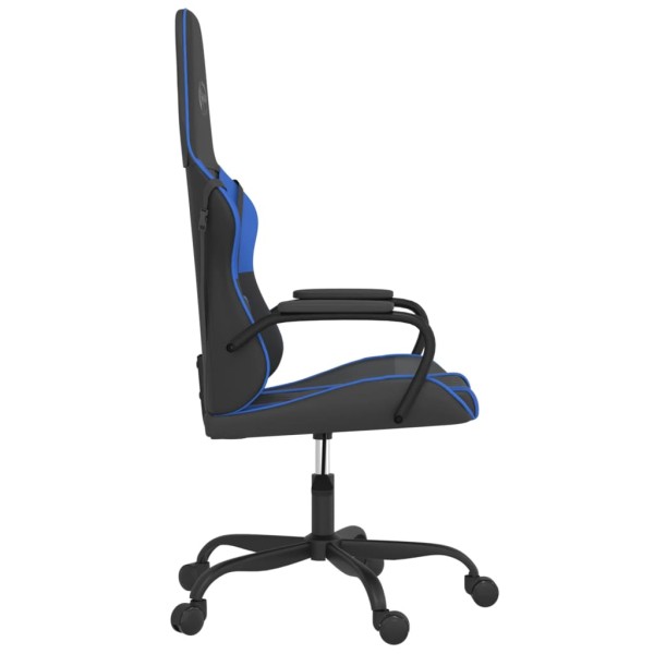 Silla gaming de masaje cuero sintético negro y azul Silla gaming de masaje cuero sintético negro y azul