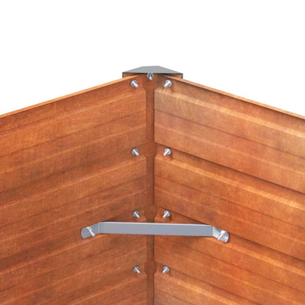 Arriate oxidado de acero corten 129x129x45 cm Arriate oxidado de acero corten 129x129x45 cm
