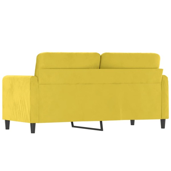 Sofá de 2 plazas terciopelo amarillo 140 cm Sofá de 2 plazas terciopelo amarillo 140 cm
