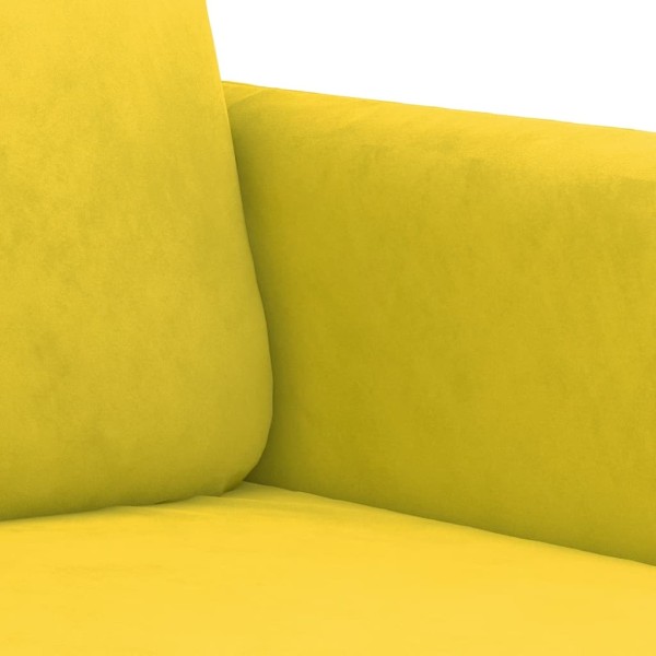 Sofá de 2 plazas terciopelo amarillo 140 cm Sofá de 2 plazas terciopelo amarillo 140 cm