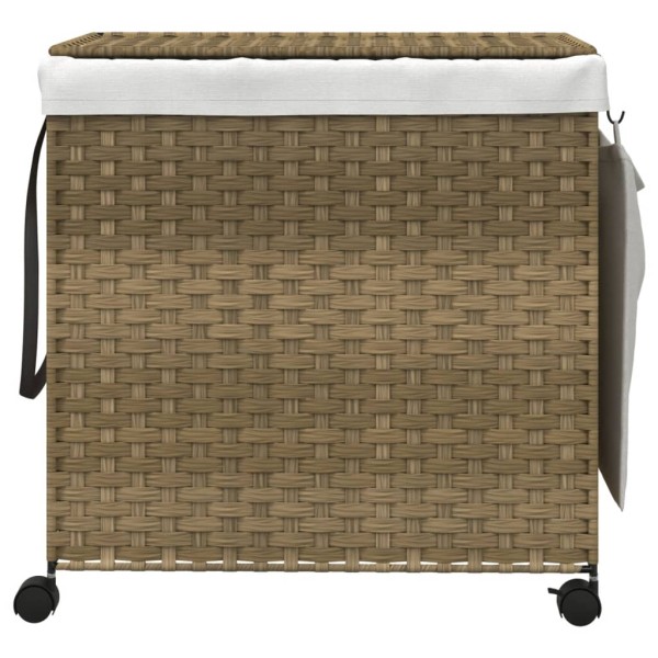 Cesto para ropa sucia con ruedas ratán 60x35x60,5 cm Cesto para ropa sucia con ruedas ratán 60x35x60,5 cm