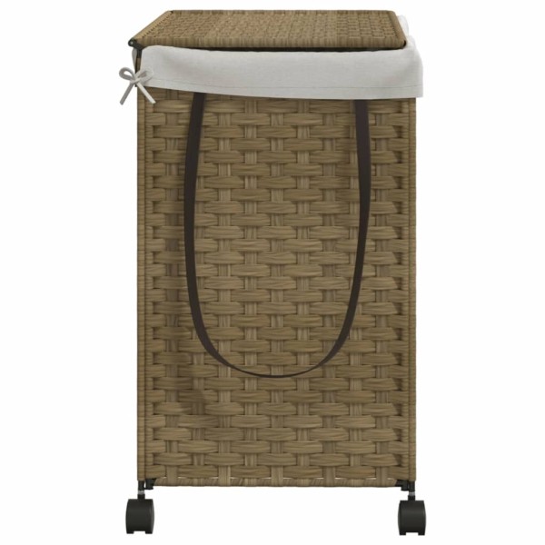 Cesto para ropa sucia con ruedas ratán 60x35x60,5 cm Cesto para ropa sucia con ruedas ratán 60x35x60,5 cm