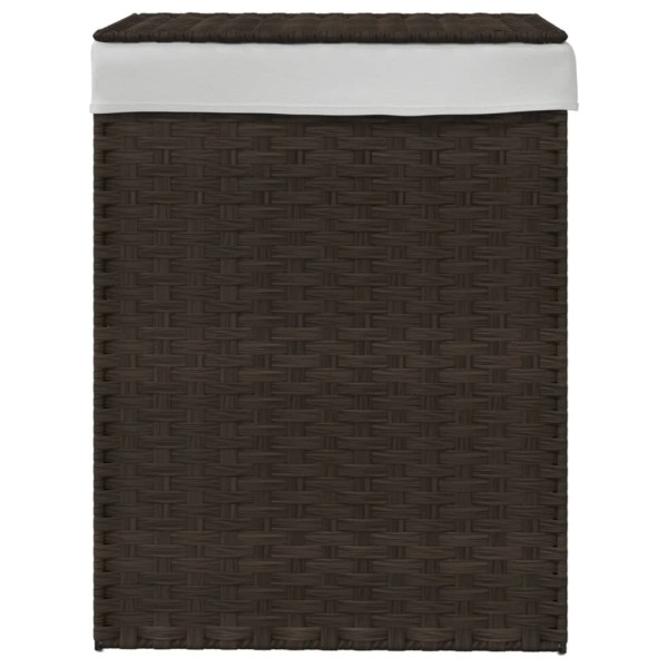 Cesto para ropa sucia con tapa ratán marrón oscuro 46x33x60 cm Cesto para ropa sucia con tapa ratán marrón oscuro 46x33x60 cm