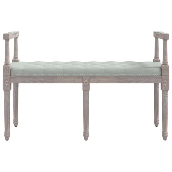 Banco de terciopelo gris claro 110x40x70 cm Banco de terciopelo gris claro 110x40x70 cm