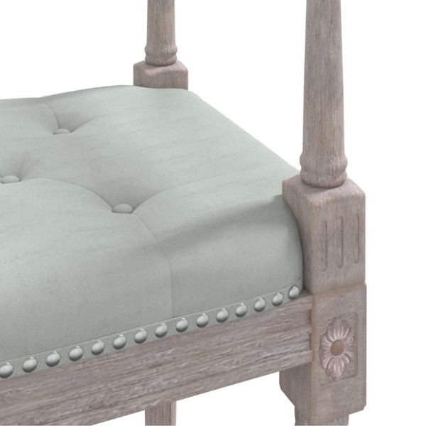 Banco de terciopelo gris claro 110x40x70 cm Banco de terciopelo gris claro 110x40x70 cm