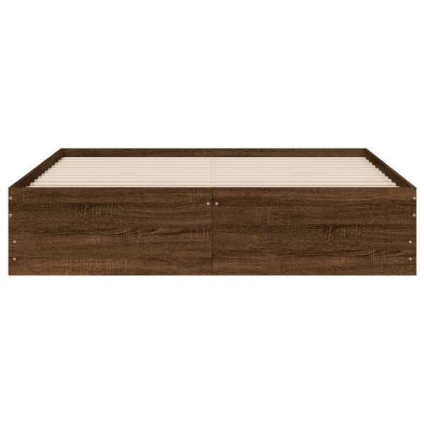 Cama con cajones madera de ingeniería marrón roble 140x190 cm Cama con cajones madera de ingeniería marrón roble 140x190 cm
