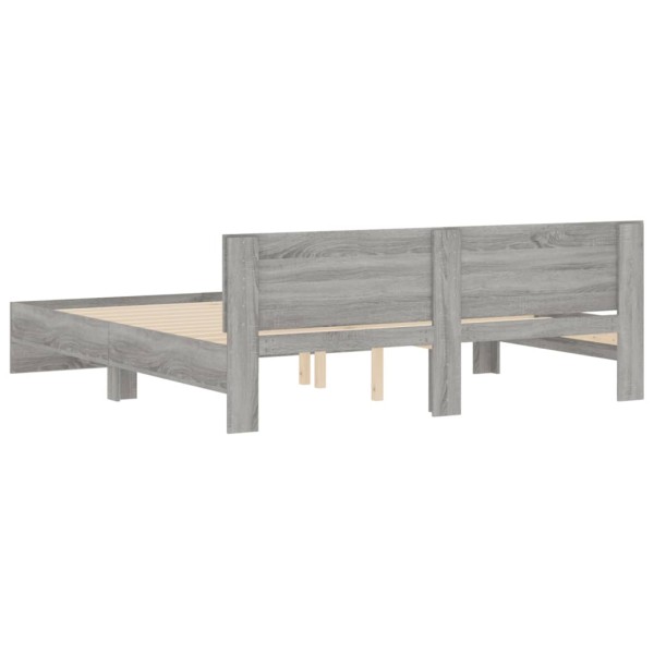 Estructura de cama con cabecero gris Sonoma 200x200 cm Estructura de cama con cabecero gris Sonoma 200x200 cm