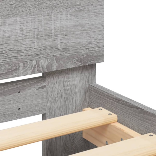 Estructura de cama con cabecero gris Sonoma 200x200 cm Estructura de cama con cabecero gris Sonoma 200x200 cm