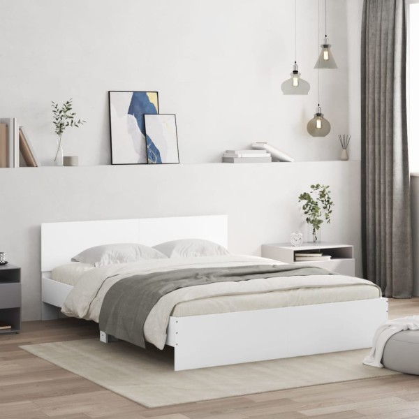 Estructura de cama con cabecero blanca 140x200 cm Estructura de cama con cabecero blanca 140x200 cm