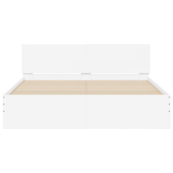 Estructura de cama con cabecero blanca 140x200 cm Estructura de cama con cabecero blanca 140x200 cm