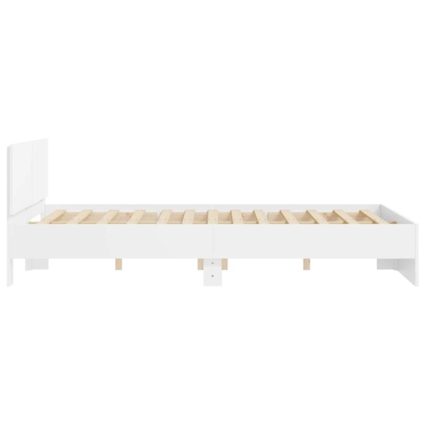 Estructura de cama con cabecero blanca 140x200 cm Estructura de cama con cabecero blanca 140x200 cm