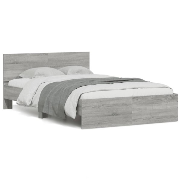 Estructura de cama con cabecero gris Sonoma 120x200 cm Estructura de cama con cabecero gris Sonoma 120x200 cm
