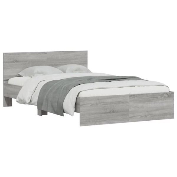 Estructura de cama con cabecero gris Sonoma 120x200 cm Estructura de cama con cabecero gris Sonoma 120x200 cm