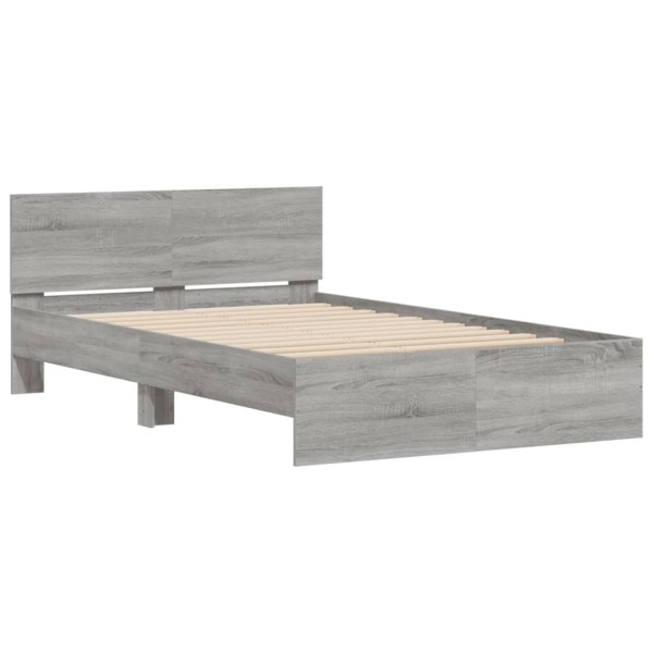 Estructura de cama con cabecero gris Sonoma 120x200 cm Estructura de cama con cabecero gris Sonoma 120x200 cm