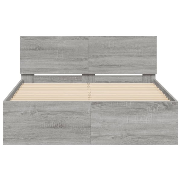 Estructura de cama con cabecero gris Sonoma 120x200 cm Estructura de cama con cabecero gris Sonoma 120x200 cm