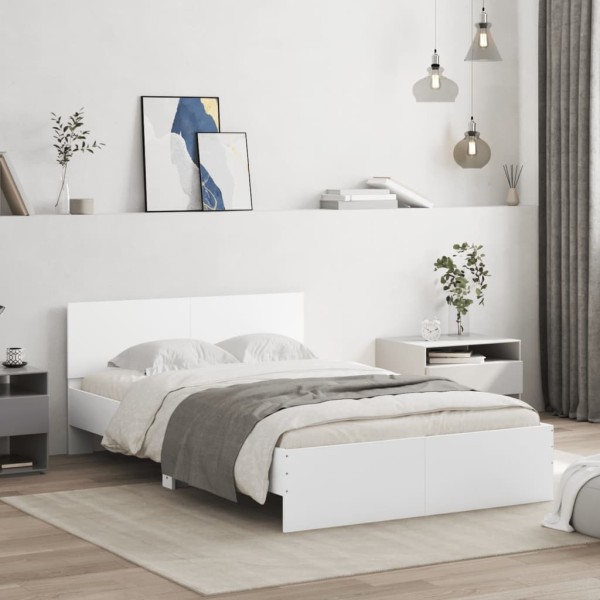Estructura de cama con cabecero blanca 135x190 cm Estructura de cama con cabecero blanca 135x190 cm