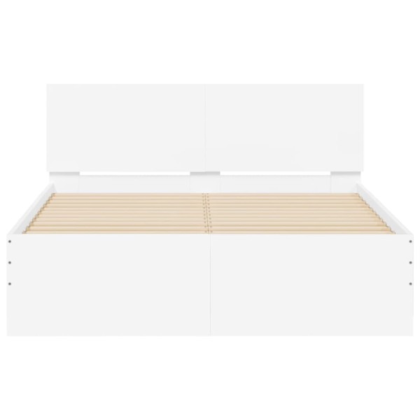 Estructura de cama con cabecero blanca 135x190 cm Estructura de cama con cabecero blanca 135x190 cm