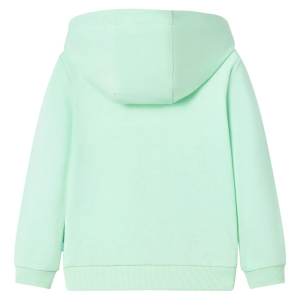 Sudadera para niños con capucha y cremallera verde brillante 116 Sudadera para niños con capucha y cremallera verde brillante 116