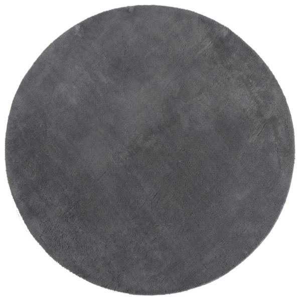 Alfombra de pelo corto suave lavable HUARTE antracita Ø 80 cm Alfombra de pelo corto suave lavable HUARTE antracita Ø 80 cm