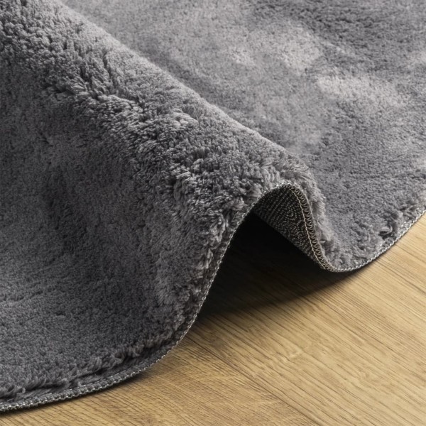 Alfombra de pelo corto suave lavable HUARTE antracita Ø 80 cm Alfombra de pelo corto suave lavable HUARTE antracita Ø 80 cm