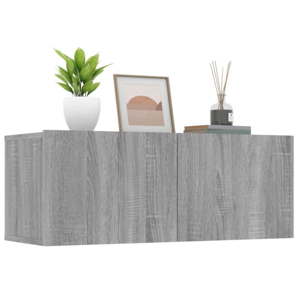 Muebles TV 2 uds madera contrachapada gris Sonoma 80x30x30 cm Muebles TV 2 uds madera contrachapada gris Sonoma 80x30x30 cm