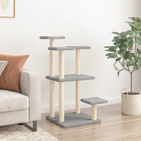Postes rascadores para gatos con plataformas gris claro 98,5 cm Postes rascadores para gatos con plataformas gris claro 98,5 cm