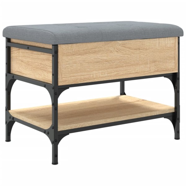 Banco zapatero madera de ingeniería roble Sonoma 62x42x45 cm Banco zapatero madera de ingeniería roble Sonoma 62x42x45 cm