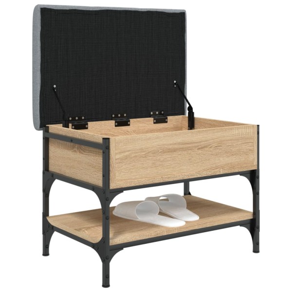 Banco zapatero madera de ingeniería roble Sonoma 62x42x45 cm Banco zapatero madera de ingeniería roble Sonoma 62x42x45 cm