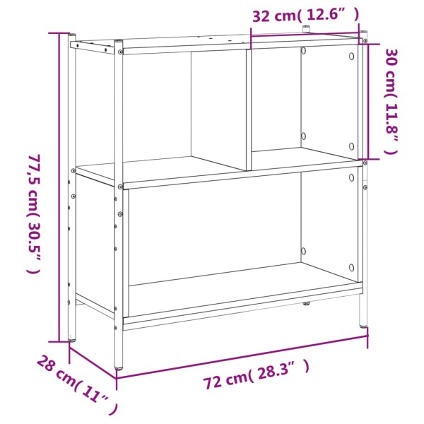 Estantería madera de ingeniería marrón roble 72x28x77,5 cm Estantería madera de ingeniería marrón roble 72x28x77,5 cm