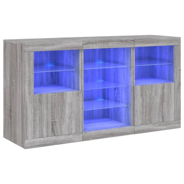 Aparador con luces LED gris Sonoma 123x37x67 cm Aparador con luces LED gris Sonoma 123x37x67 cm