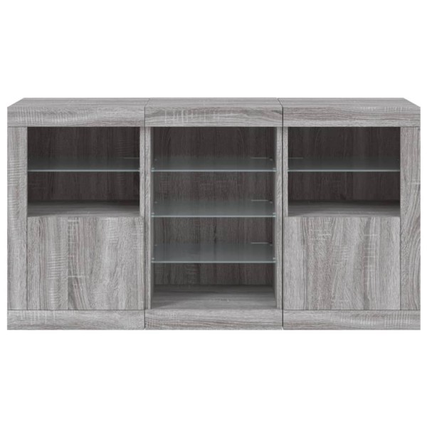 Aparador con luces LED gris Sonoma 123x37x67 cm Aparador con luces LED gris Sonoma 123x37x67 cm