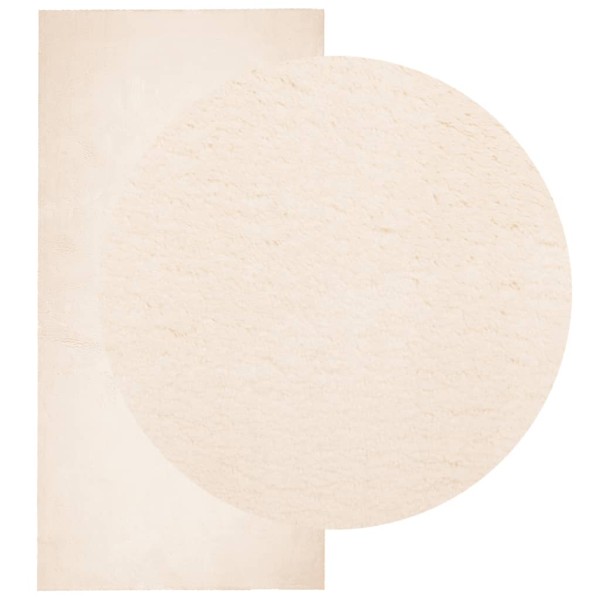 Alfombra de pelo corto suave lavable HUARTE beige 100x200 cm Alfombra de pelo corto suave lavable HUARTE beige 100x200 cm
