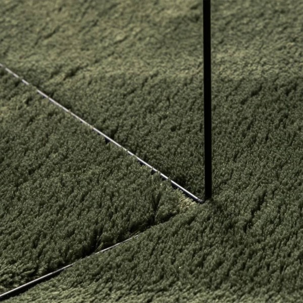 Alfombra pelo corto suave lavable HUARTE verde bosque Ø 160 cm