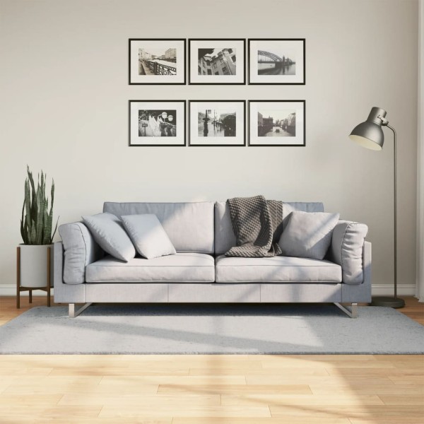 Alfombra de pelo corto suave lavable HUARTE gris 100x200 cm Alfombra de pelo corto suave lavable HUARTE gris 100x200 cm