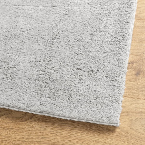 Alfombra de pelo corto suave lavable HUARTE gris 100x200 cm Alfombra de pelo corto suave lavable HUARTE gris 100x200 cm
