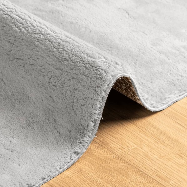 Alfombra de pelo corto suave lavable HUARTE gris 100x200 cm Alfombra de pelo corto suave lavable HUARTE gris 100x200 cm