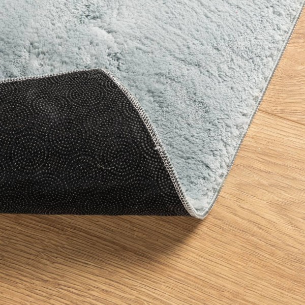 Alfombra de pelo corto suave lavable HUARTE azul 100x200 cm