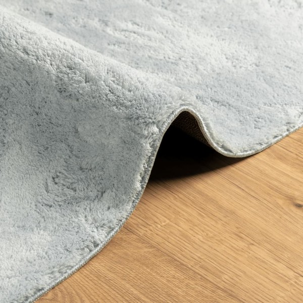 Alfombra de pelo corto suave lavable HUARTE azul 100x200 cm