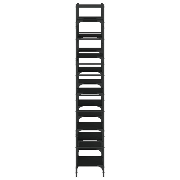 Estantería madera de ingeniería negra 127,5x28,5x172,5 cm Estantería madera de ingeniería negra 127,5x28,5x172,5 cm