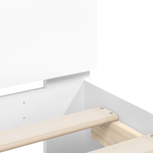 Estructura de cama con cabecero y luces LED blanco 140x200 cm Estructura de cama con cabecero y luces LED blanco 140x200 cm