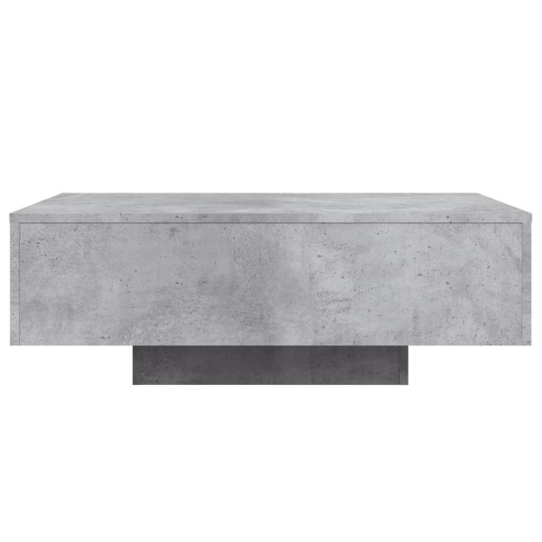 Mesa de centro con luces LED gris hormigón 85x55x31 cm