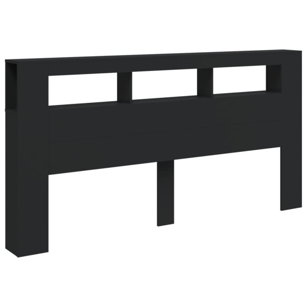 Cabecero con LED madera de ingeniería negro 200x18,5x103,5 cm Cabecero con LED madera de ingeniería negro 200x18,5x103,5 cm