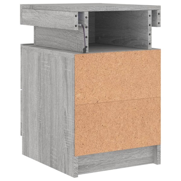 Mesitas de noche con luces LED 2 uds gris Sonoma 35x39x55 cm Mesitas de noche con luces LED 2 uds gris Sonoma 35x39x55 cm